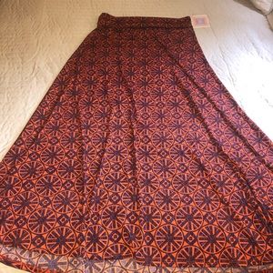 New with tags, LuLaRoe printed maxi skirt.